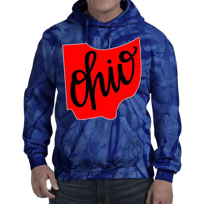 Ohio Outline State Tie Dye Hoodie