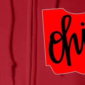 Ohio Outline State Full Zip Hoodie