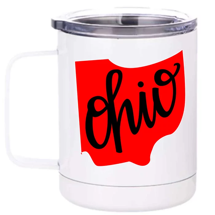 Ohio Outline State Front & Back 12oz Stainless Steel Tumbler Cup