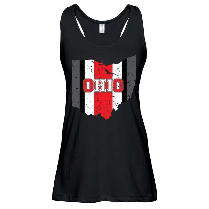 Ohio State Pride Striped Ladies Essential Flowy Tank