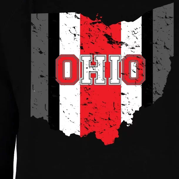 Ohio State Pride Striped Womens Funnel Neck Pullover Hood