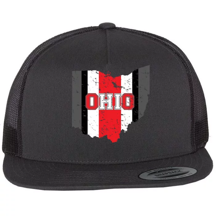 Ohio State Pride Striped Flat Bill Trucker Hat