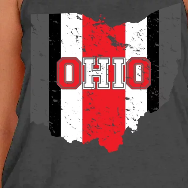 Ohio State Pride Striped Women's Knotted Racerback Tank