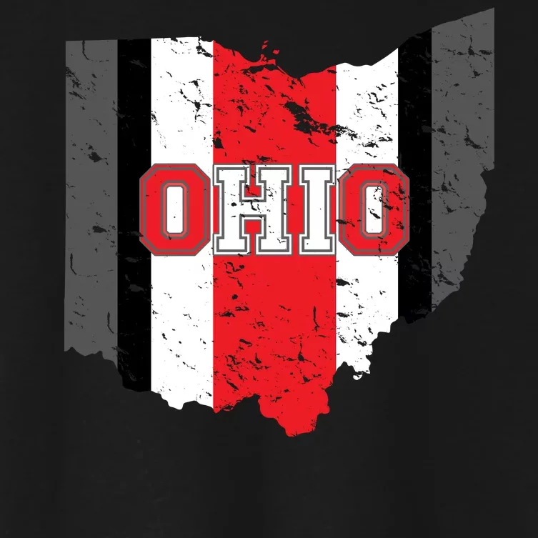 Ohio State Pride Striped Women's Crop Top Tee