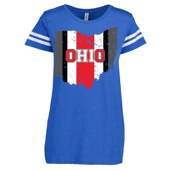 Ohio State Pride Striped Enza Ladies Jersey Football T-Shirt