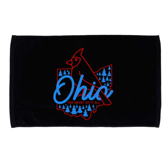 Ohio The Heart Of It All State Bird Cardinal Microfiber Hand Towel