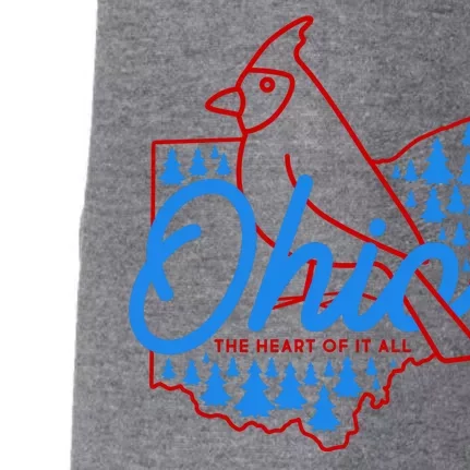 Ohio The Heart Of It All State Bird Cardinal Doggie 3-End Fleece Hoodie