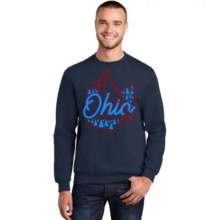 Ohio The Heart Of It All State Bird Cardinal Sweatshirt