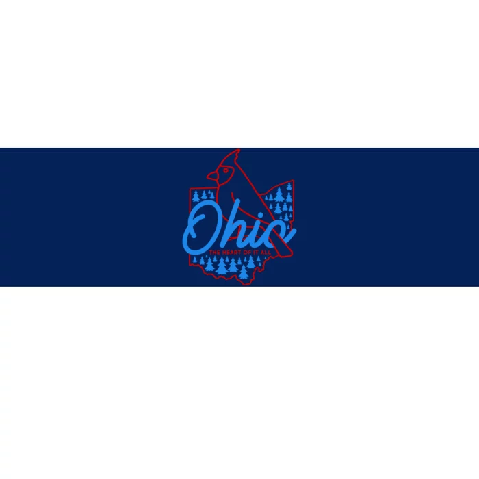 Ohio The Heart Of It All State Bird Cardinal Bumper Sticker