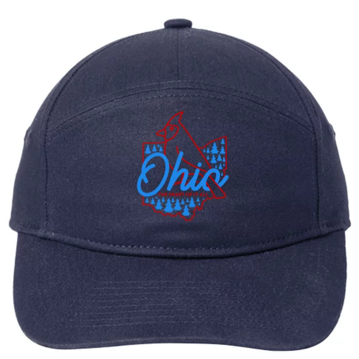 Ohio The Heart Of It All State Bird Cardinal 7-Panel Snapback Hat