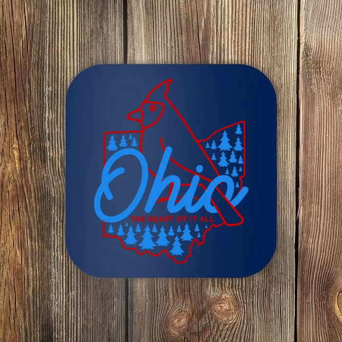 Ohio The Heart Of It All State Bird Cardinal Coaster