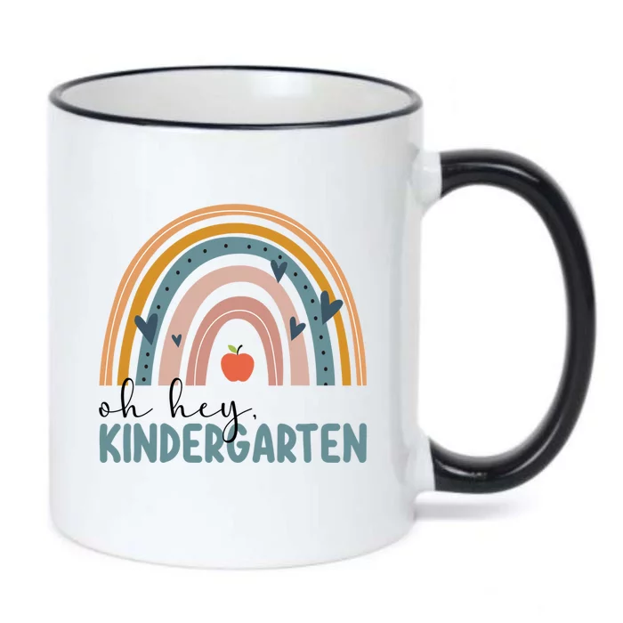 Oh Hey Kindergarten Teacher Boho Rainbow Team Kindergarten Great Gift Black Color Changing Mug