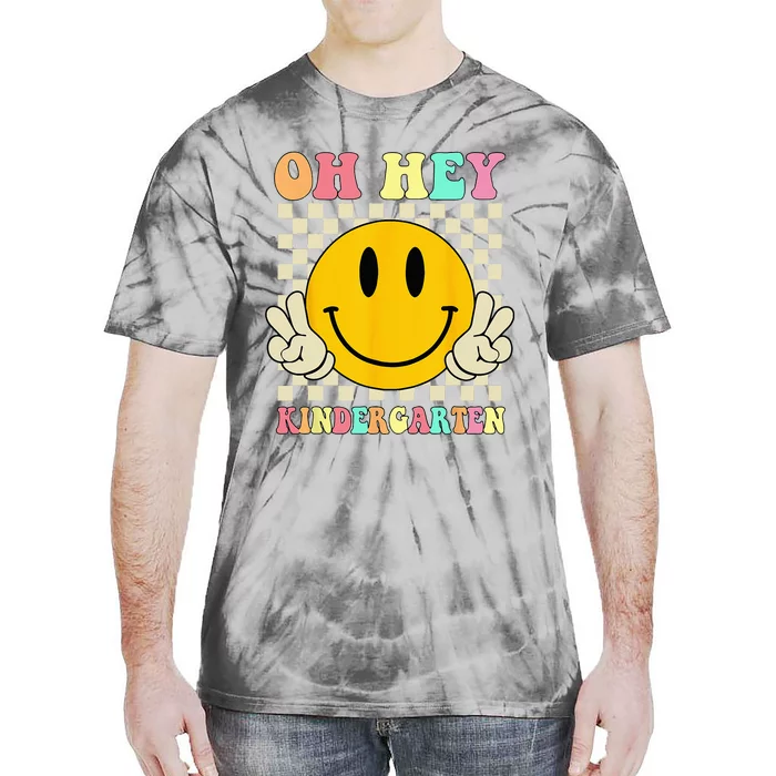 Oh Hey Kindergarten Hippie Smile Face Retro Back To School Tie-Dye T-Shirt