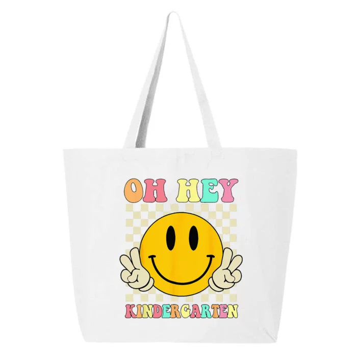 Oh Hey Kindergarten Hippie Smile Face Retro Back To School 25L Jumbo Tote