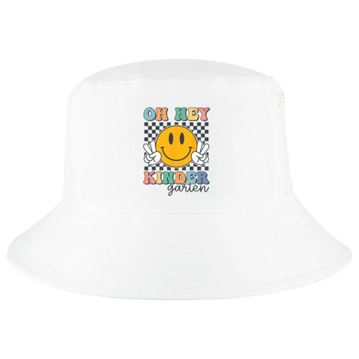 Oh Hey Kindergarten Teachers Kids Retro Smile Back To School Cool Comfort Performance Bucket Hat