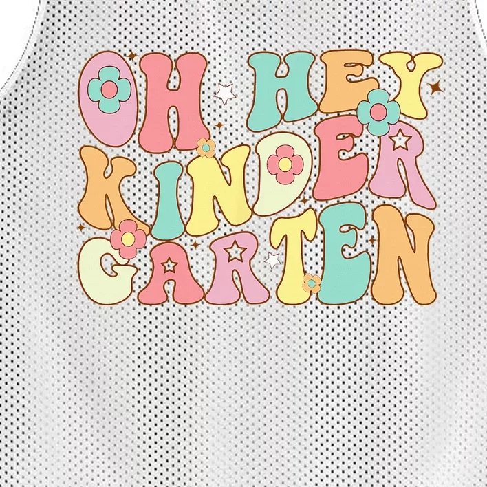 Oh Hey Kindergarten Groovy Retro First Day Back To School Mesh Reversible Basketball Jersey Tank