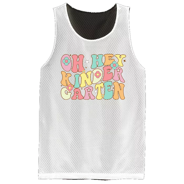 Oh Hey Kindergarten Groovy Retro First Day Back To School Mesh Reversible Basketball Jersey Tank