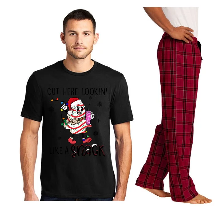 Out Here Lookin Like A Snack Funny Christmas Santa Tree Cake Great Gift Pajama Set