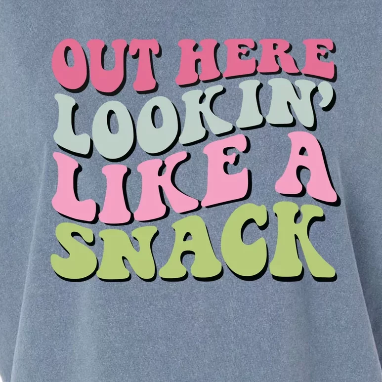 Out Here Lookin Like A Snack Funny Gift Garment-Dyed Women's Muscle Tee