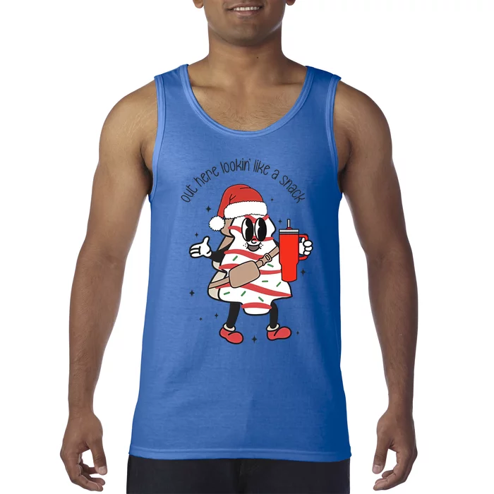 Out Here Lookin Like A Snack Stanley Tumbler Xmas Tree Cake Gift Tank Top