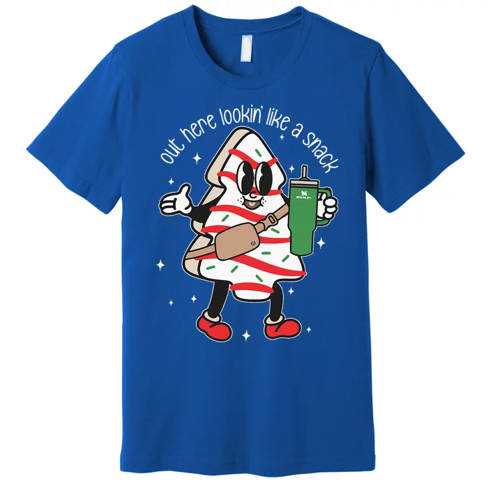 Out Here Looking Like A Snack Cute Boo Jee Xmas Trees Cakes Premium T-Shirt