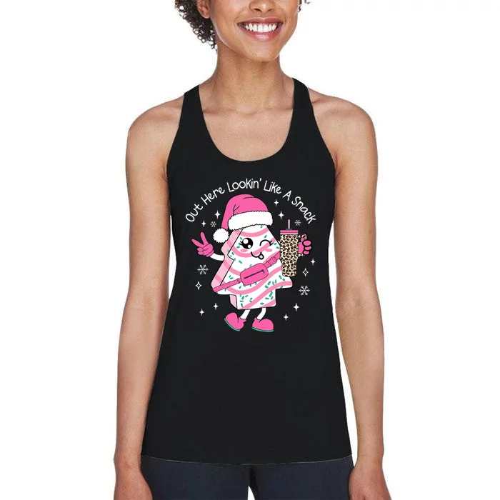 Out Here Looking Like A Snack Cute Boo Jee Xmas Trees Cakes Women's Racerback Tank