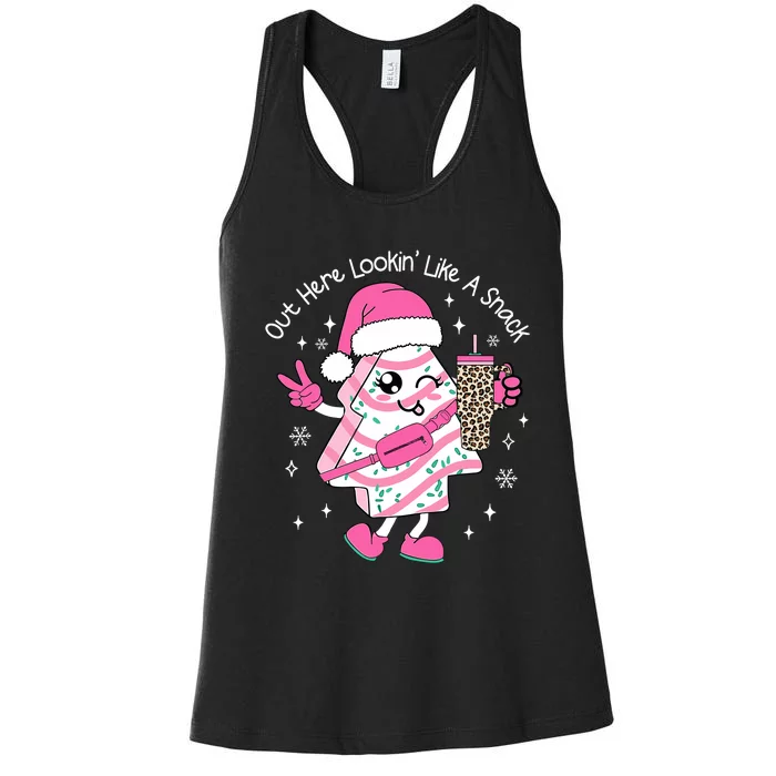 Out Here Looking Like A Snack Cute Boo Jee Xmas Trees Cakes Women's Racerback Tank