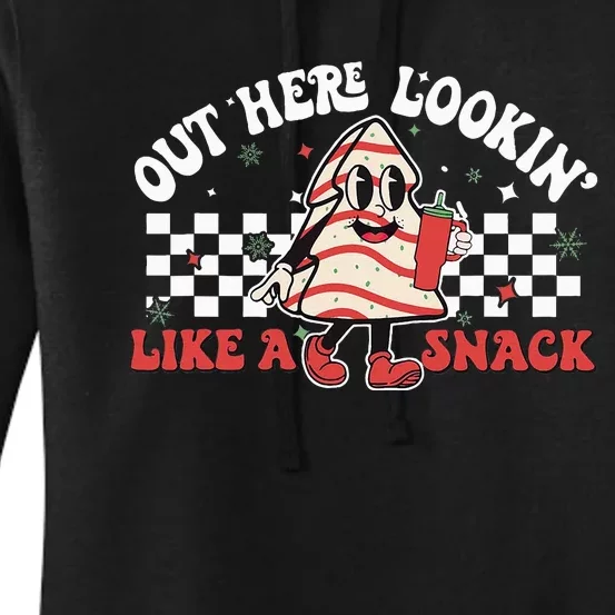 Out Here Looking Like A Snack Cute Xmas Tree Cake Christmas Women's Pullover Hoodie