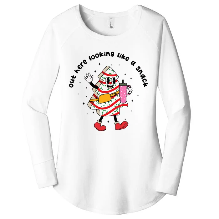 Out Here Looking Like A Snack Christmas Tree Cake Snack Cake Women's Perfect Tri Tunic Long Sleeve Shirt