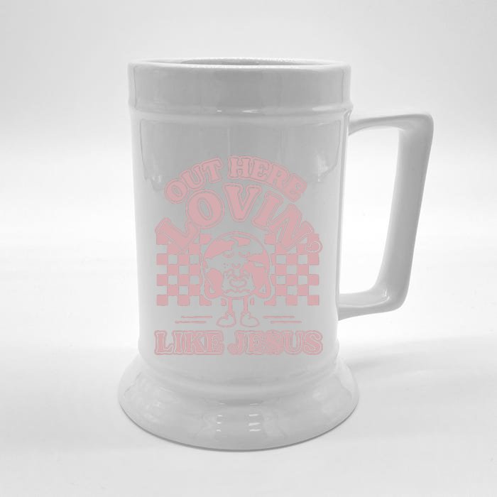 Out Here Lovin Like Jesus Front & Back Beer Stein