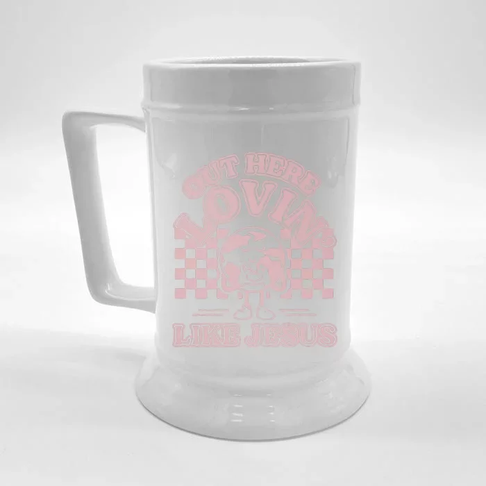 Out Here Lovin Like Jesus Front & Back Beer Stein