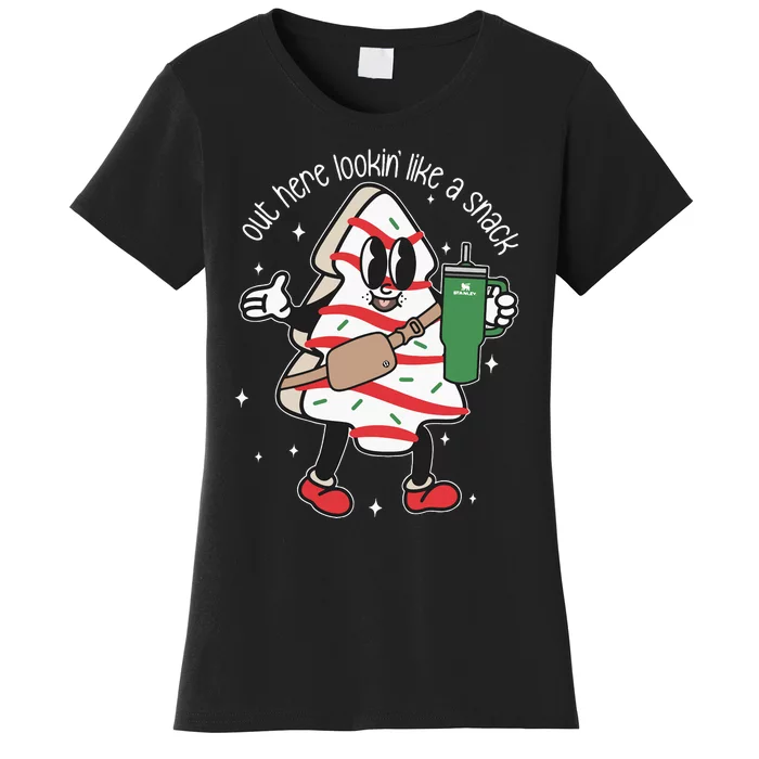 Out Here Looking Like A Snack Cute Boo Jee Xmas Trees Cakes Women's T-Shirt