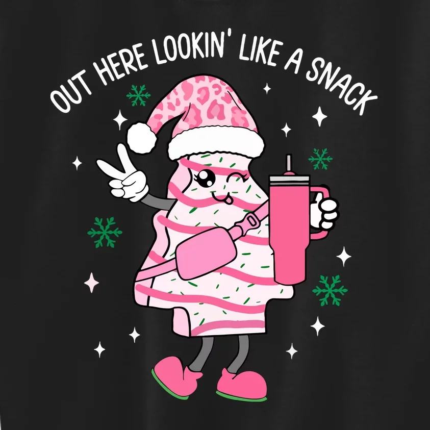 Out Here Lookin Like A Snack Tumbler Cute Christmas Tree Xmas Gift Kids Sweatshirt