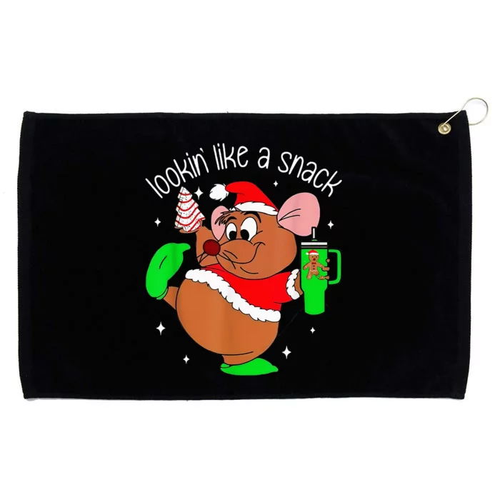 Out Here Looking Like A Snack Funny Mouse Christmas Grommeted Golf Towel