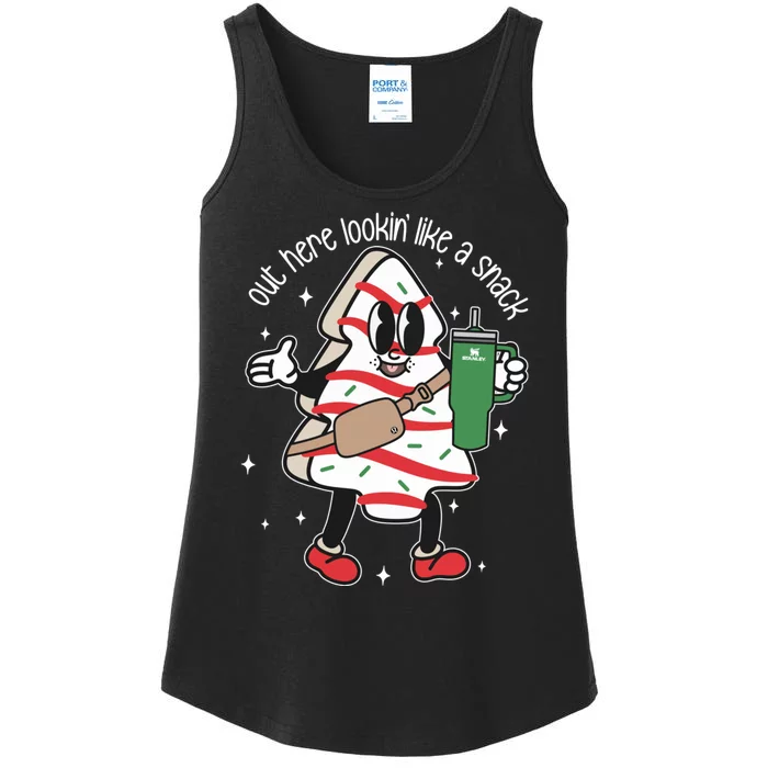 Out Here Looking Like A Snack Cute Boo Jee Xmas Trees Cakes Ladies Essential Tank