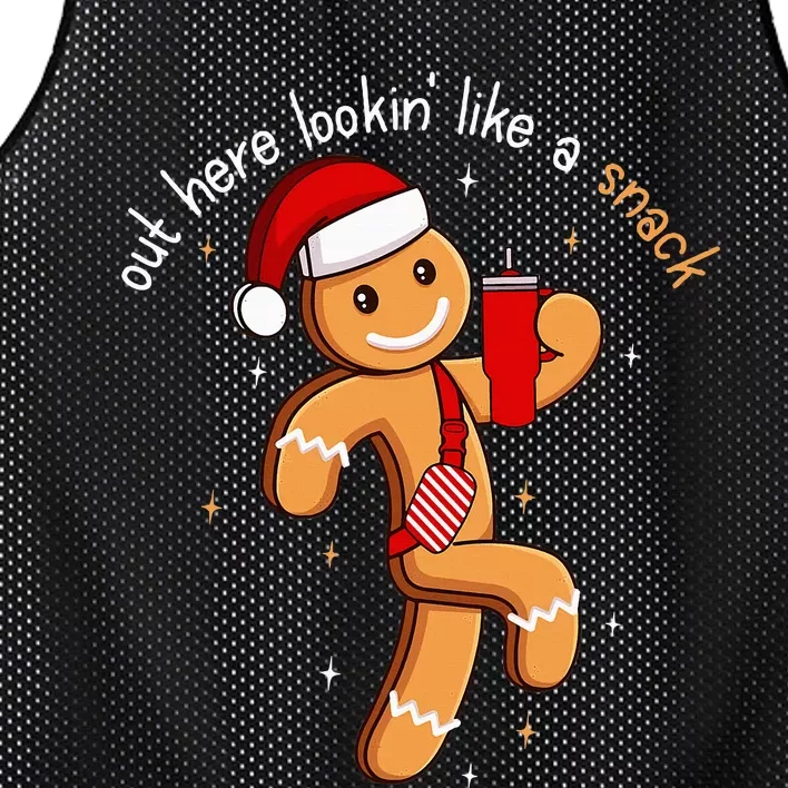 Out Here Looking Like A Snack Boujee Xmas Gingerbread Mesh Reversible Basketball Jersey Tank