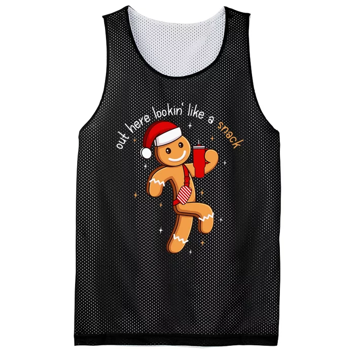 Out Here Looking Like A Snack Boujee Xmas Gingerbread Mesh Reversible Basketball Jersey Tank