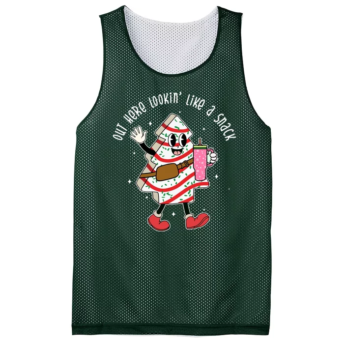 Out Here Lookin Like A Snack Christmas Funny Mesh Reversible Basketball Jersey Tank