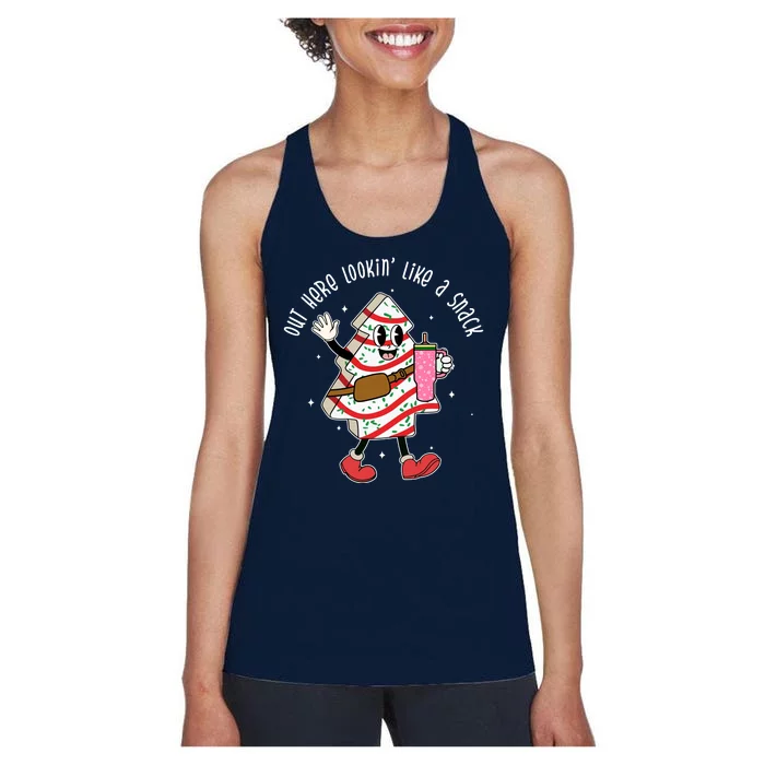 Out Here Lookin Like A Snack Christmas Funny Women's Racerback Tank