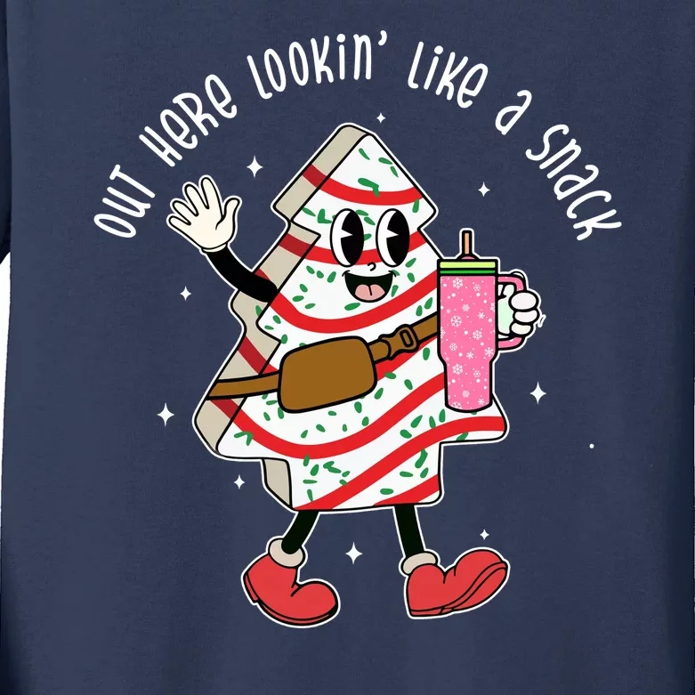 Out Here Lookin Like A Snack Christmas Funny Kids Long Sleeve Shirt