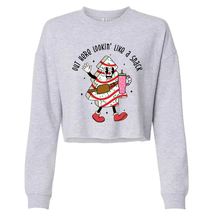 Out Here Lookin Like A Snack Christmas Funny Cropped Pullover Crew