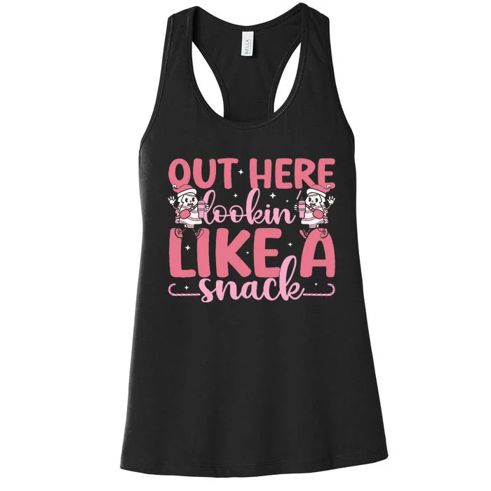 Out Here Looking Like A Snack Boujee Christmas Tree Cake Women's Racerback Tank