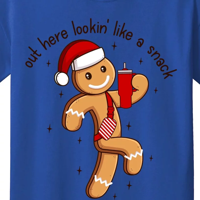 Out Here Lookin Like A Snack Boojee Gingerbread Christmas Funny Gift Kids T-Shirt