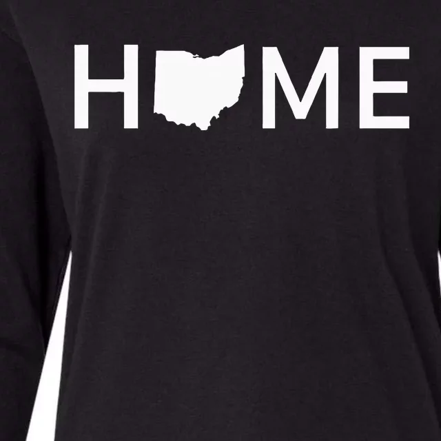 Ohio Home Love U.S. State Outline Silhouette Womens Cotton Relaxed Long Sleeve T-Shirt