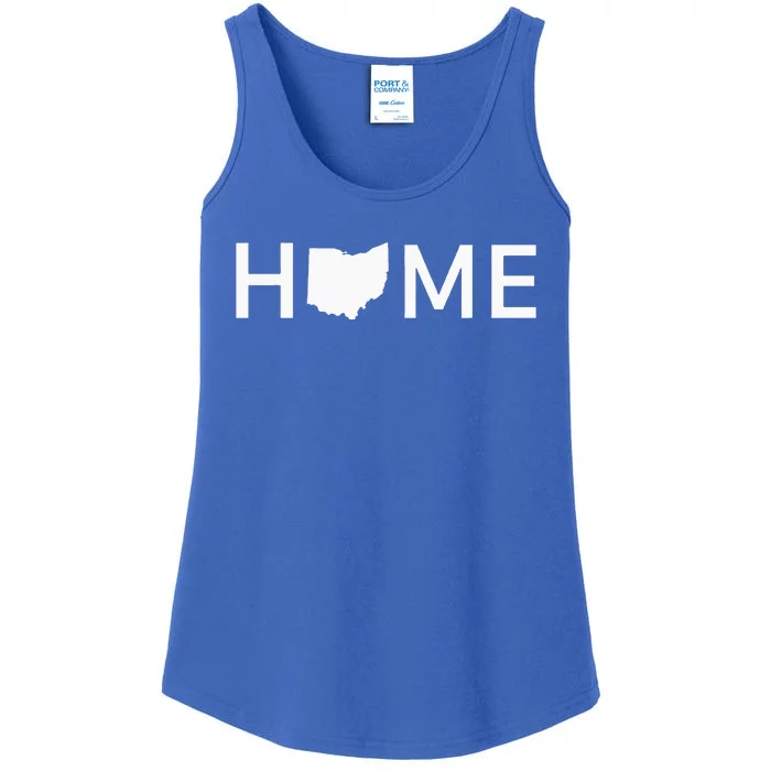 Ohio Home Love U.S. State Outline Silhouette Ladies Essential Tank