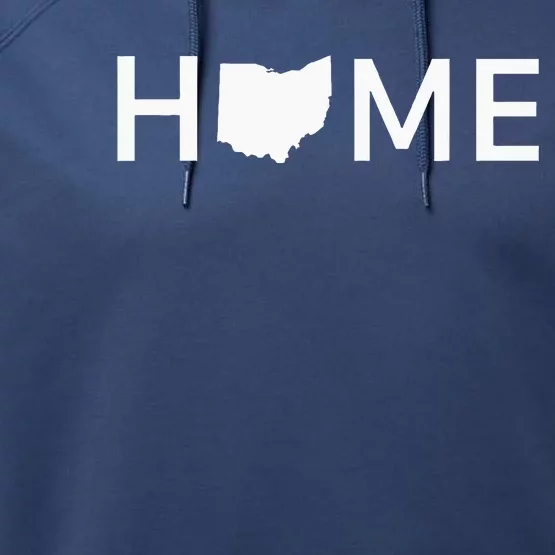 Ohio Home Love U.S. State Outline Silhouette Performance Fleece Hoodie