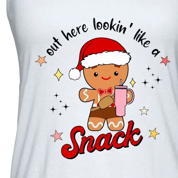 Out Here Lookin Like A Snack Funny Christmas Gingerbread Ladies Essential Flowy Tank