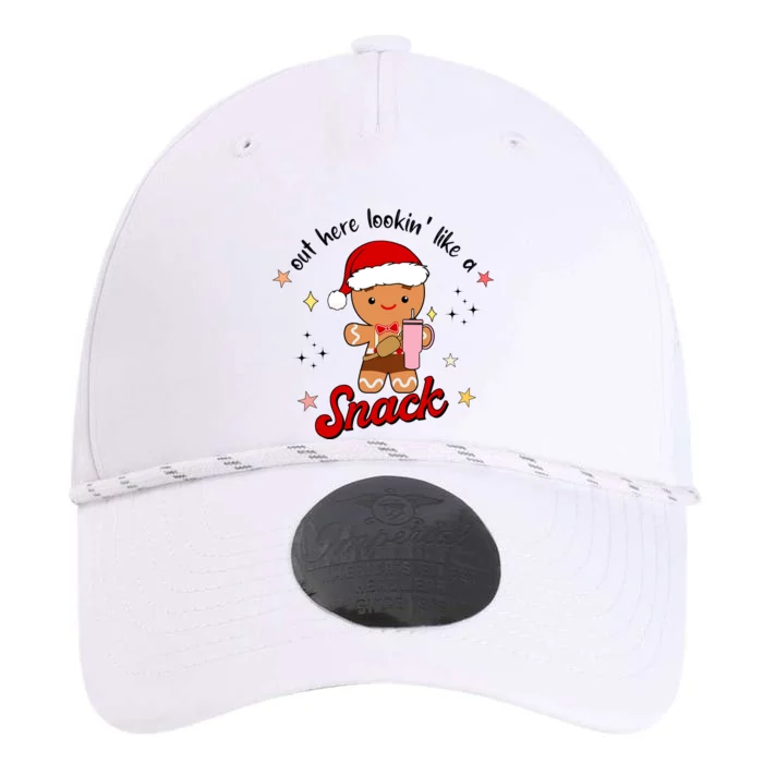 Out Here Lookin Like A Snack Funny Christmas Gingerbread Performance The Dyno Cap