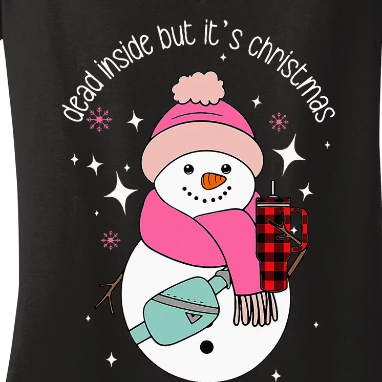 Out Here Looking Like A Snack Cute Boo Jee Xmas Snowman Women's V-Neck T-Shirt