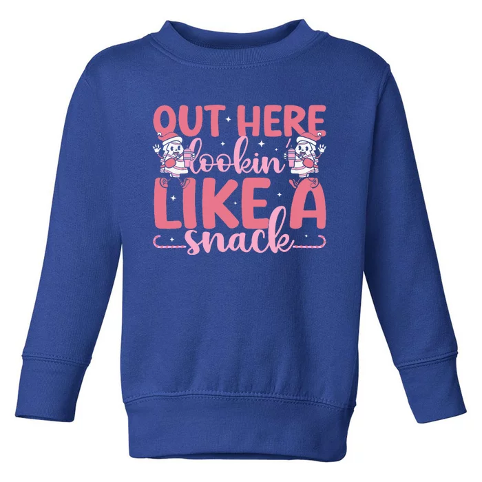 Out Here Looking Like A Snack Boujee Christmas Tree Cake Toddler Sweatshirt